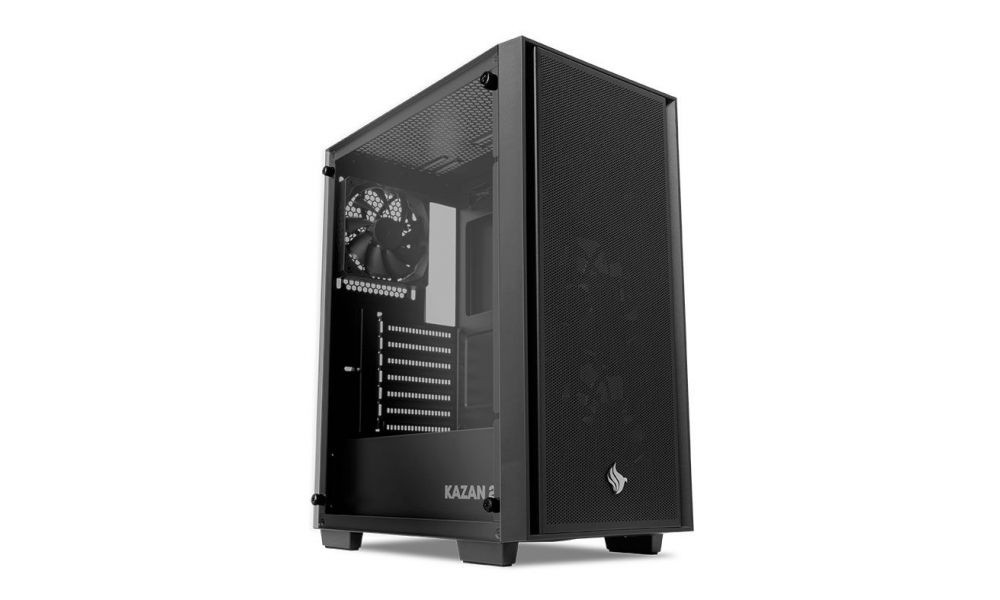 GABINETE GAMER PICHAU KAZAN 2, MID-TOWER, LATERAL DE VIDRO, COM 4 VENTOINHAS, PRETO, PG-KZN2-BL01