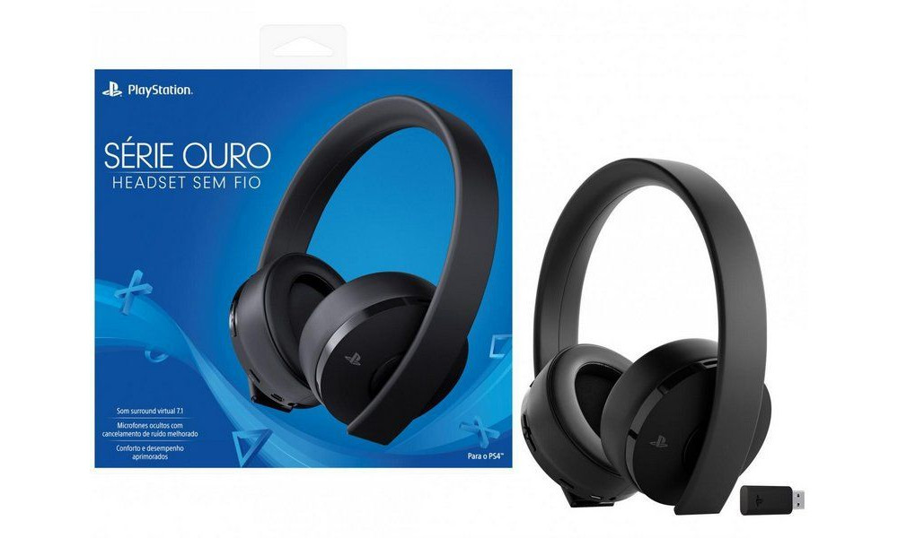 Headset Sem Fio Série Ouro - Preto - Playstation 4