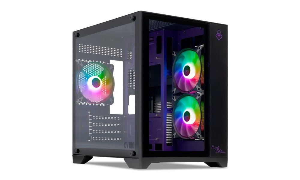 Gabinete Gamer Mancer CV100 Purple Edition, Mid-Tower, Lateral De Vidro, Com 3 Fans