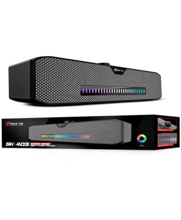 Caixa de Som Soundbar Gamer Xtrike-ME SK403 para PC Aux RGB