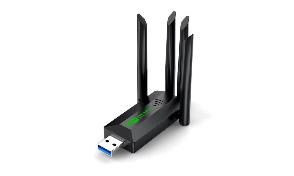 Adaptador de Rede Wi-Fi Dual Band USB 3.0 Dongle 1300Mbps - Quatro Antenas