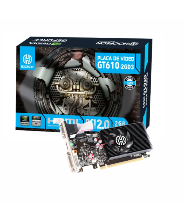 Placa de Vídeo GT610 2GB GDDR3 - GT610-2G-SM - Hoopson