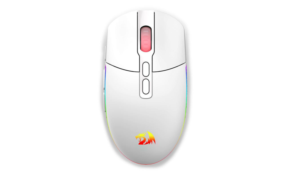 Mouse Gamer Redragon Invader Pro, RGB, 10000DPI, 8 Botoes, Wireless, Branco, M719W-RGB-PRO