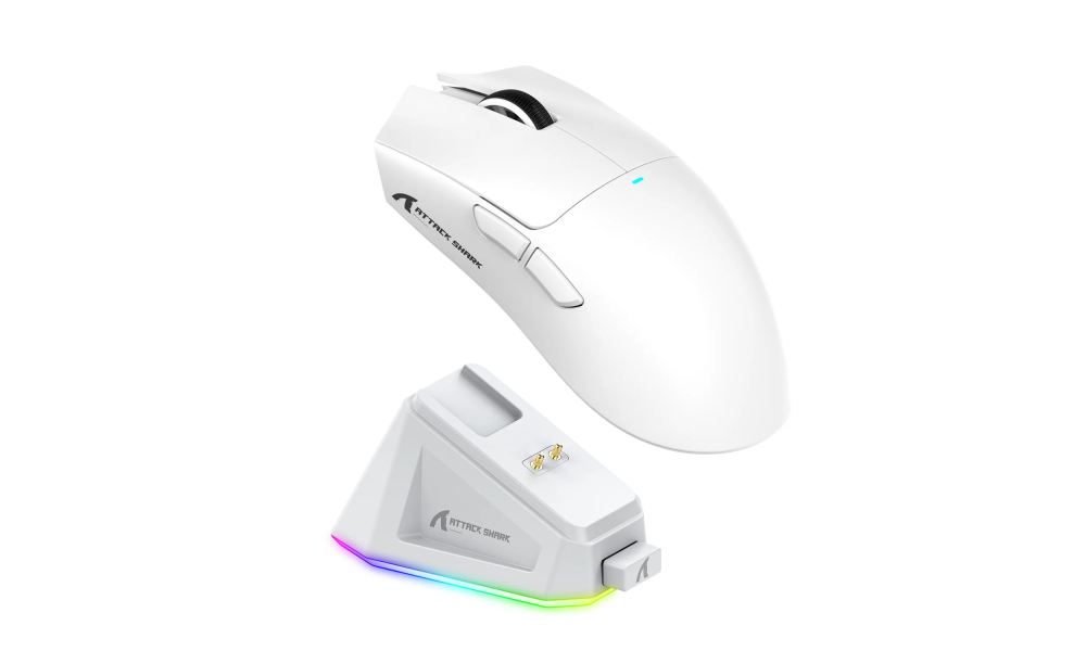 Mouse Attack Shark X11 BT, Dongle 2,4Ghz - White 