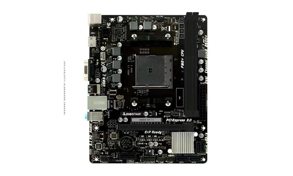 Placa-mãe BIOSTAR A320MH AM4 DDR4 mATX Chipset A320 – sem slot NVMe