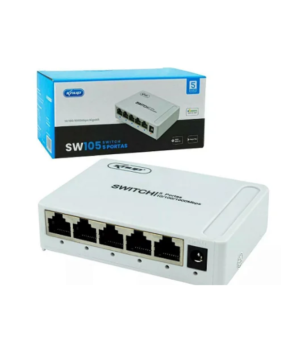 Switch Knup 5 Portas KP-SW105 Gigabit