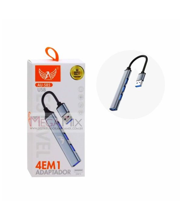 Adaptador USB 4 em 1 Altomex AU-585 – Expansão Prática com 4 Portas USB