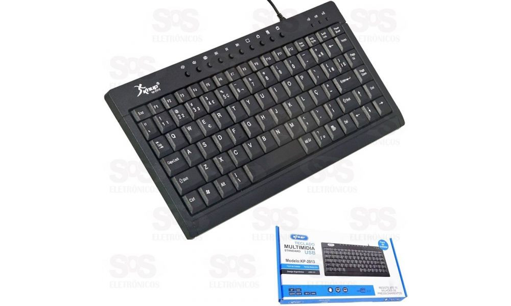 Mini Teclado Multimidia Com Fio ABNT2 KNUP - KP-2013