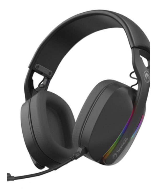 Headset Gamer Marvo Pulz 70W, Tri-Mode, Wireless, Bluetooth, USB, Drivers de 40mm, Black, HG9086W-BK