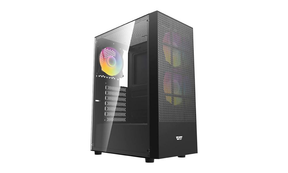 Gabinete Gamer Aigo DarkFlash A290 Mesh, ARGB, Mid-Tower, Lateral de Vidro, Com 3 Fans, Preto, A290-M