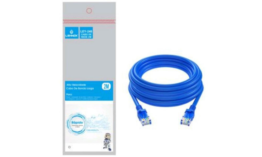 Cabo de Rede RJ45 Alta Velocidade C/ 2M Lehmox - Ley-248