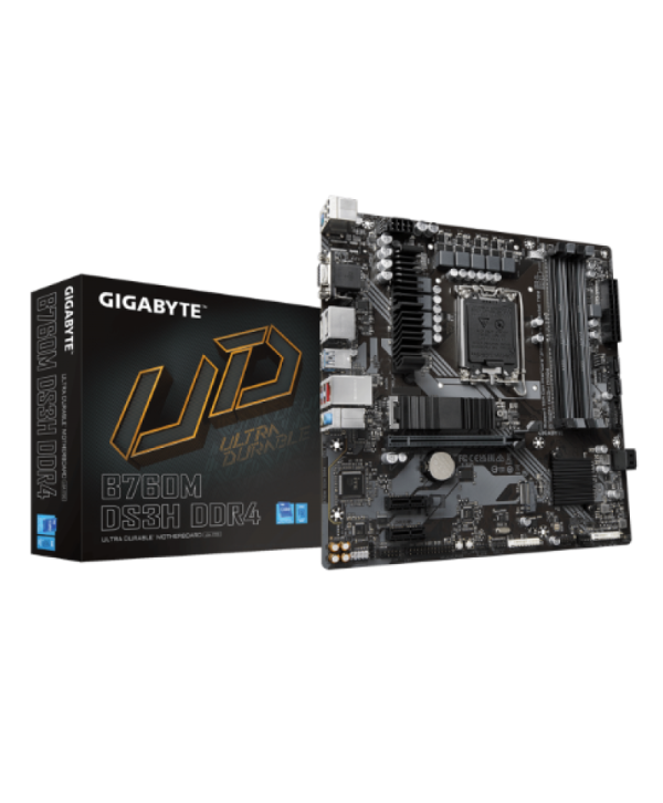 Placa Mãe Gigabyte B760M DS3H DDR4, Chipset B760, Intel LGA 1700, mATX, DDR4 4x slots