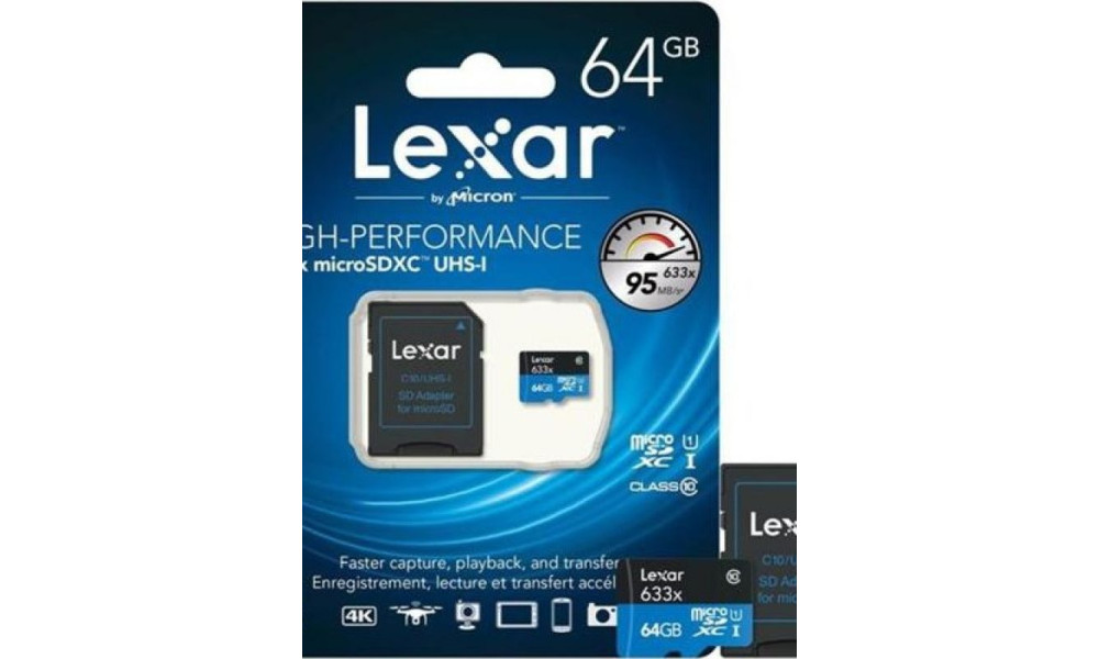 Cartão Micro SD 64GB Lexar