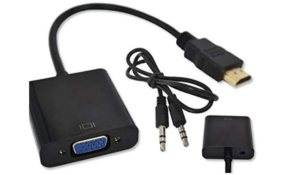 Conversor HDMI Para VGA Com Cabo Para ÁUDIO P2 - CC-HVA60