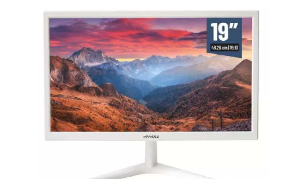 Monitor Mymax 19 Polegadas HD Led, 60hz, HDMI, VGA, Branco