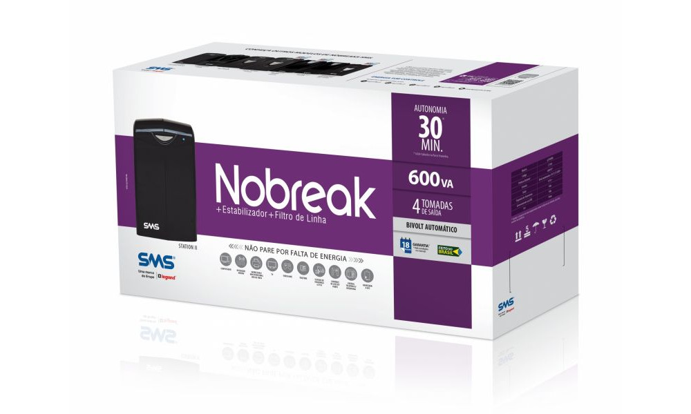 Nobreak SMS 600va Station II Bivolt uST600Bi 27395