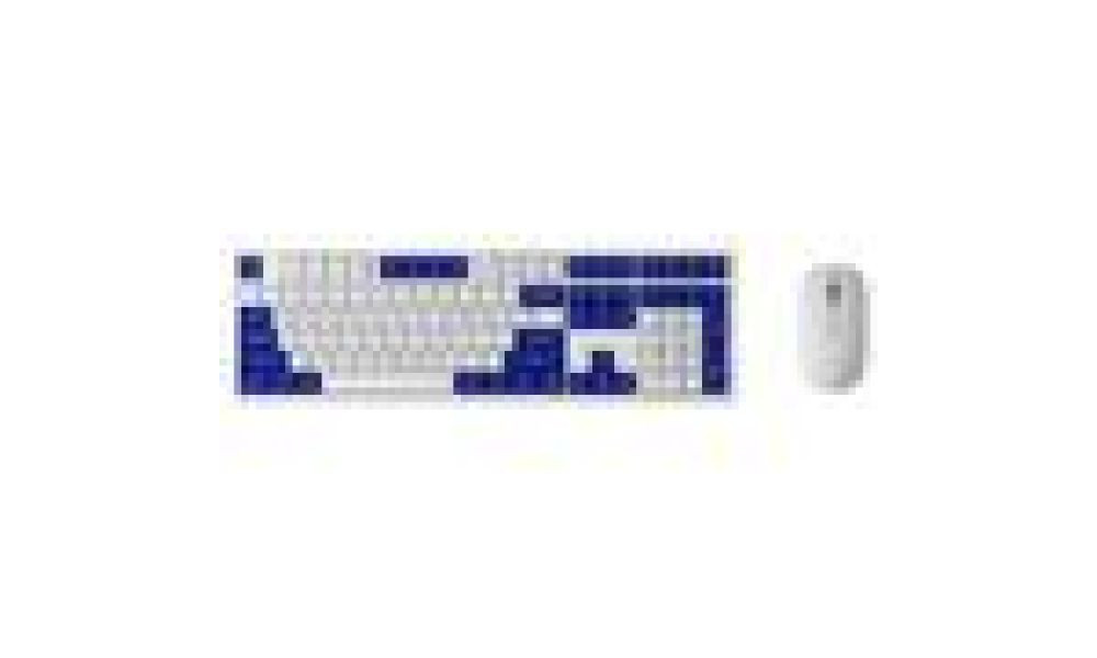 Kit Teclado Membrana e Mouse AKKO branco e azul MX108