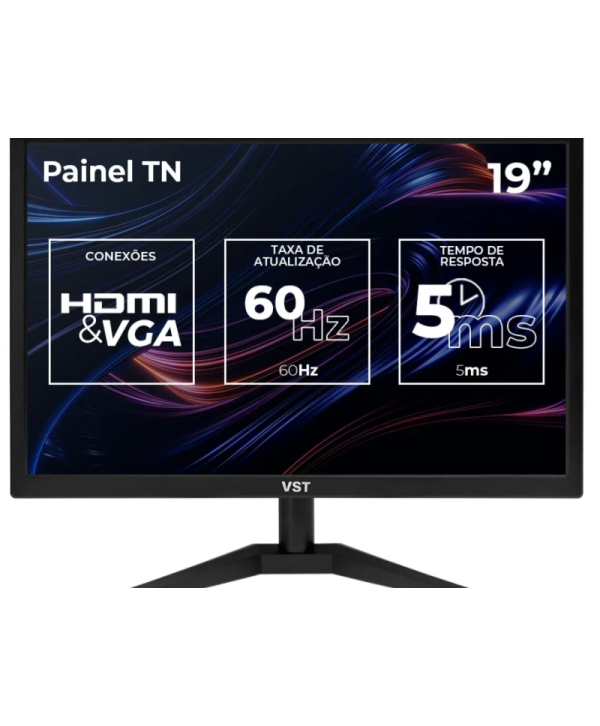 Monitor Vst 19, 19 Pol, Hd, 5ms, 60hz, Hdmi/vga