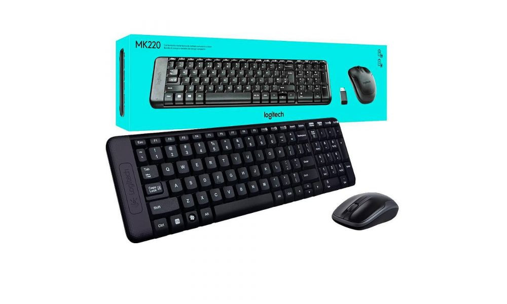 Combo Teclado e Mouse Sem Fio Logitech MK220 USB