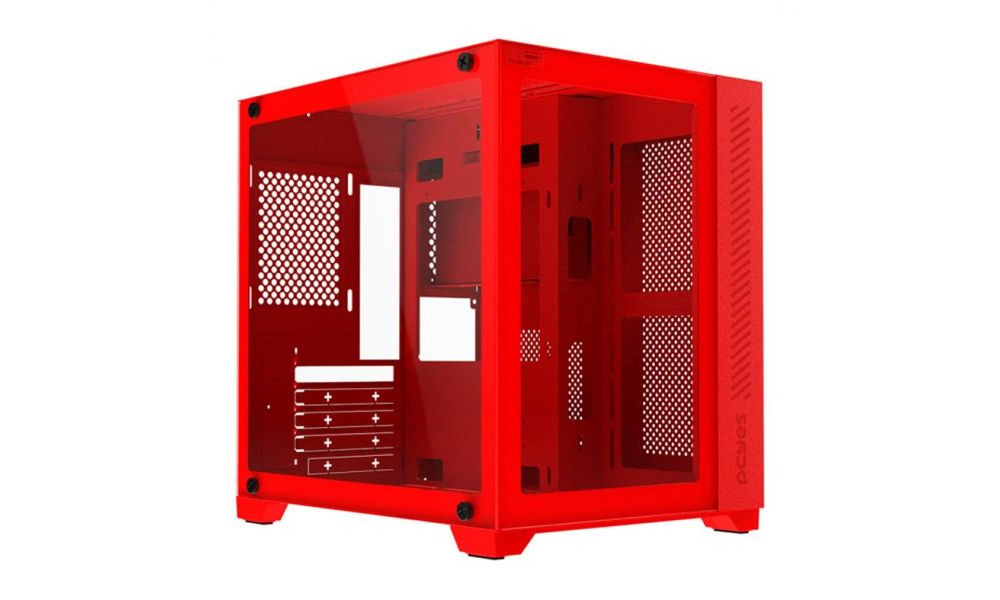 Gabinete Gamer Forcefield Red Magma Frontal e Lateral em Vidro PCYES - GFFRMP