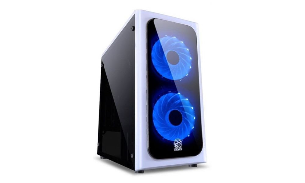 Gabinete Gamer Pcyes Mid Tower Venus Branco Led Azul Sem Fonte - VENBCAZ2FCA