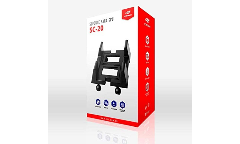 Suporte Para Gabinete SC-20BK Preto C3 Tech