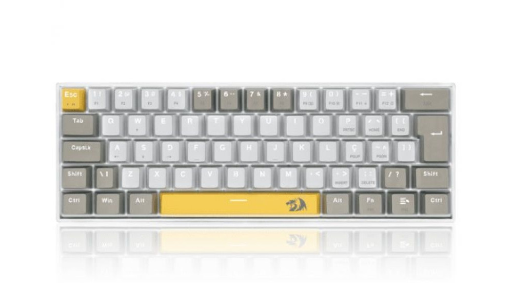 Teclado Mecanico Redragon Lakshmi Amarelo Branco Cinza 