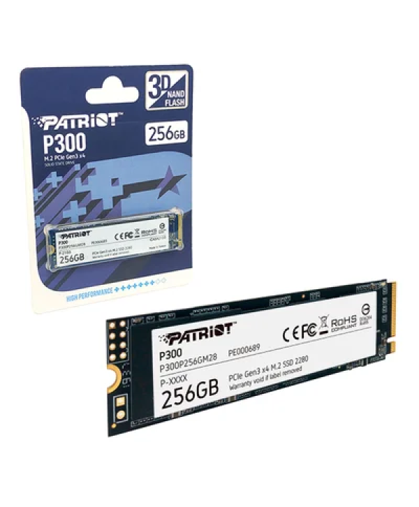 SSD Patriot P300 M.2 2280, 256GB, NVME, Leitura 1700MB/S, Gravação 1100MB/S - P300p256gm28