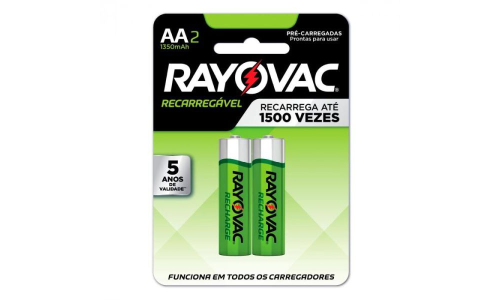 Pilha Recarregavel Rayovac Eco Aa C/2 1350mah 55802