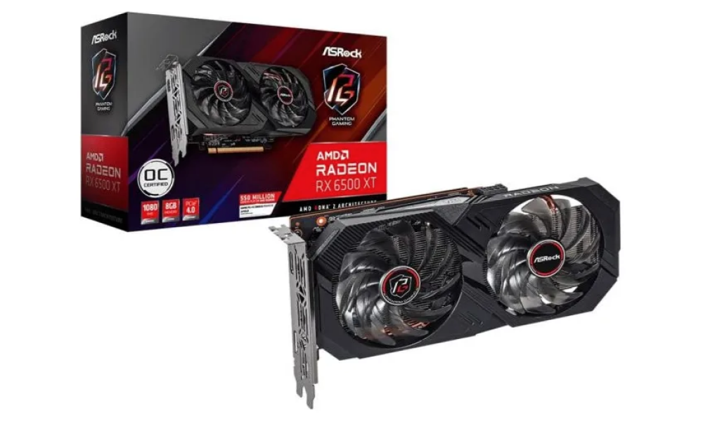 Placa de Vídeo AsRock RX 6500 XT PG 8GO, 8GB, GDDR6 - 90- GA3VZZ-00UANF