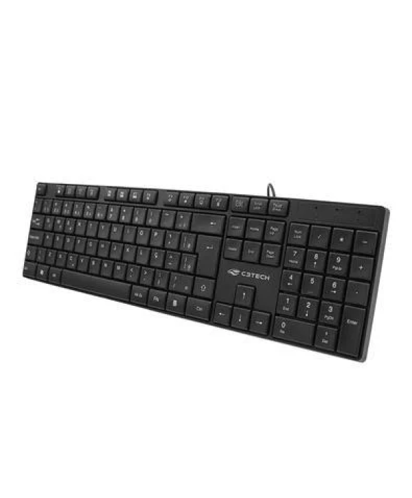 Teclado C3tech USB 1,20m ABNT2Multimídia Preto - KB-M11BK