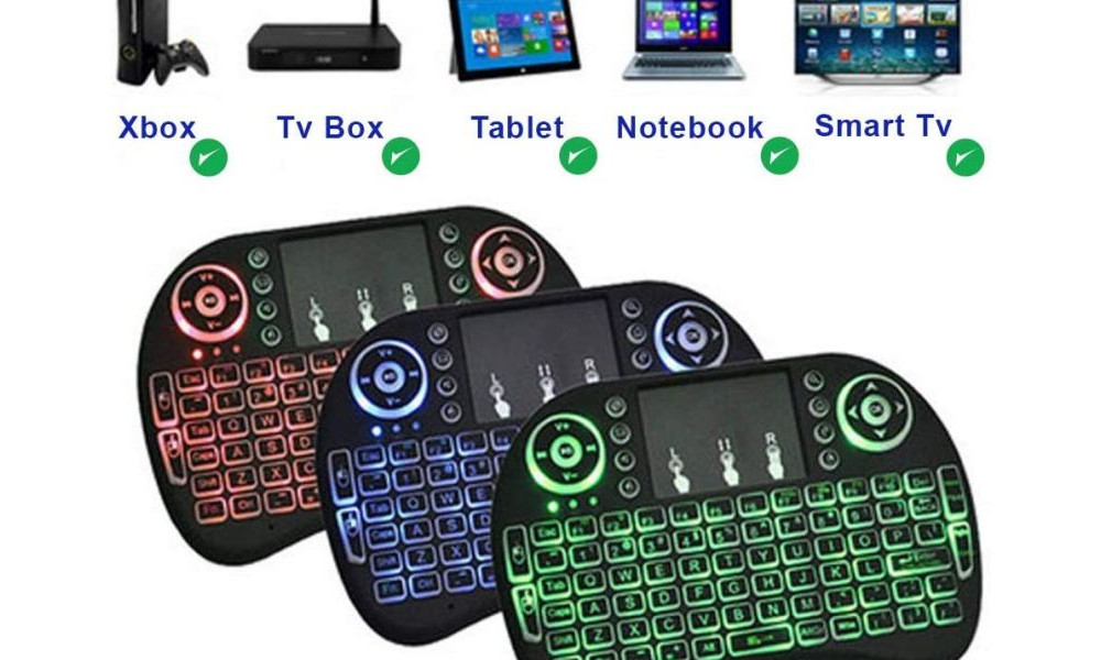 Mini Teclado Sem fio Iluminado Touch 3 Cores Led Tv box, Ps4, xbox