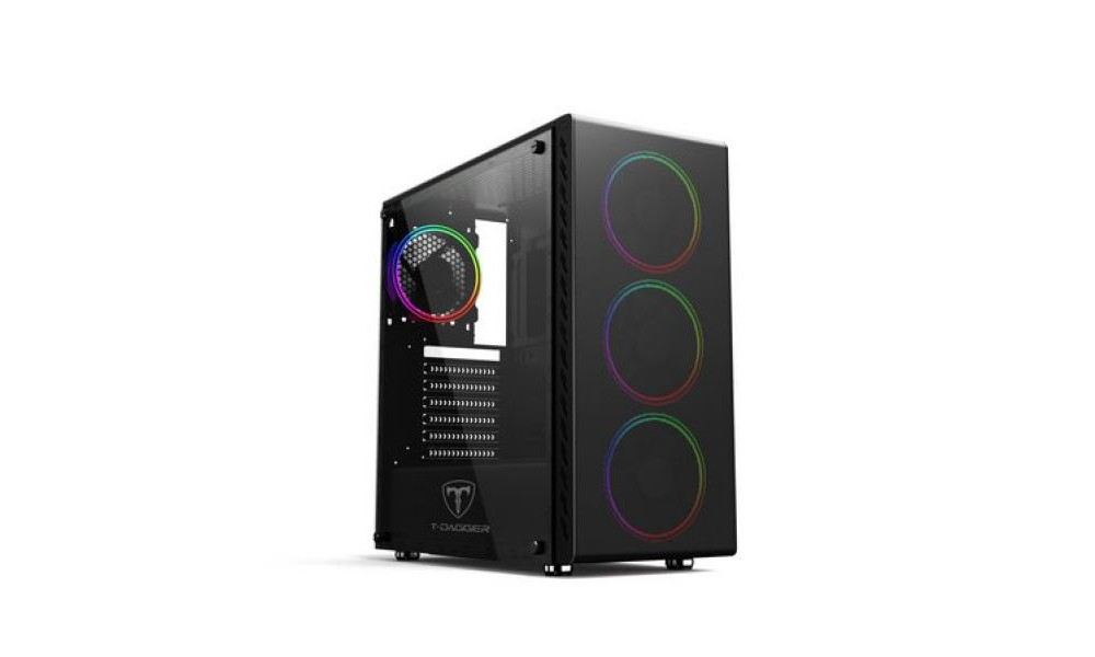 Gabinete Gamer T-Dagger TGC-G10B Painel Frontal Mesh Sem Fans.