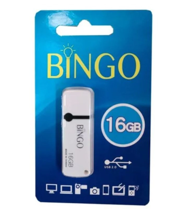 Pendrive 16gb 2.0 Usb Ferro High Speed Bingo Cor Branco