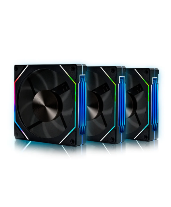 KIT 3X FAN ROUND5 NORDWIND FORWARD PWM ARGB 120MM BLACK BOX