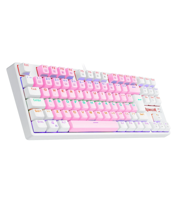 Teclado Mecanico Redragon Daksa Rosa e Branco K576PW-R 