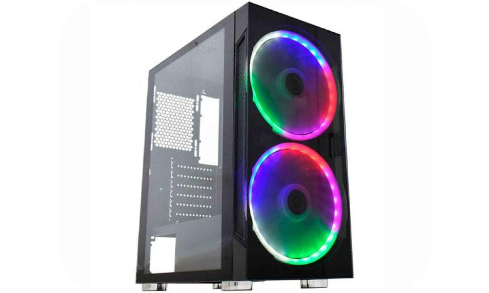 Gabinete Gamer K-Mex Anjo de Combate CG-01A1 - RGB ATX Preto