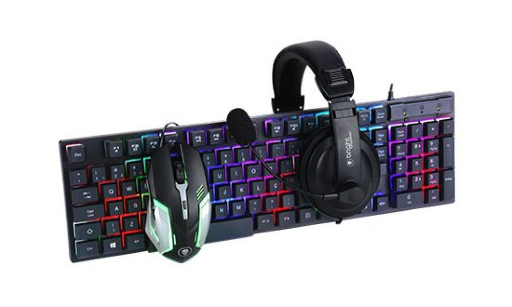 Combo Gamer, Teclado, Mouse, Headset