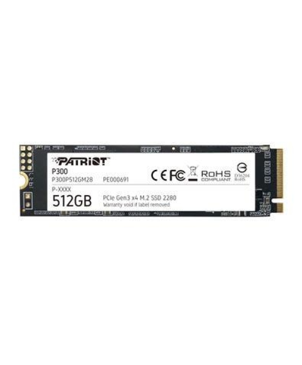 SSD Patriot P300, 512GB, M.2 2280 PCIE, Leitura até 1.700 MB/s, Gravação até 1.200 MB/s - P300P512GM28