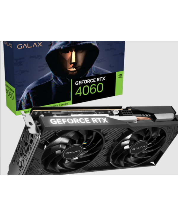 Placa de Vídeo Galax RTX 4060 1 Click OC 2x 8GB GDDR6 128 Bits GeForce 1 HDMI e 3 DisplayPort NAO É RGB