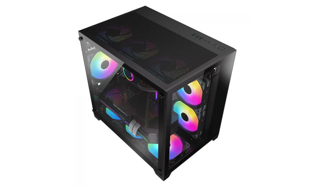 Gabinete Gamer Kirra Black 4x Fan RGB, Cube, M-ATX