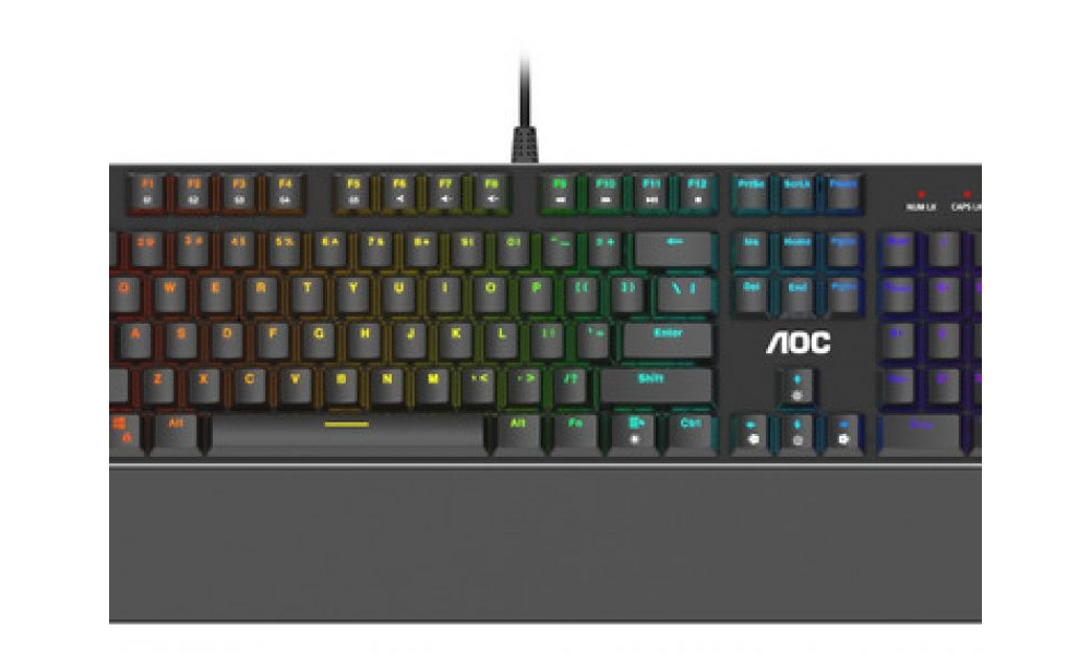 Teclado Mecânico Gamer AOC GK500 Outemu Switch Blue RGB