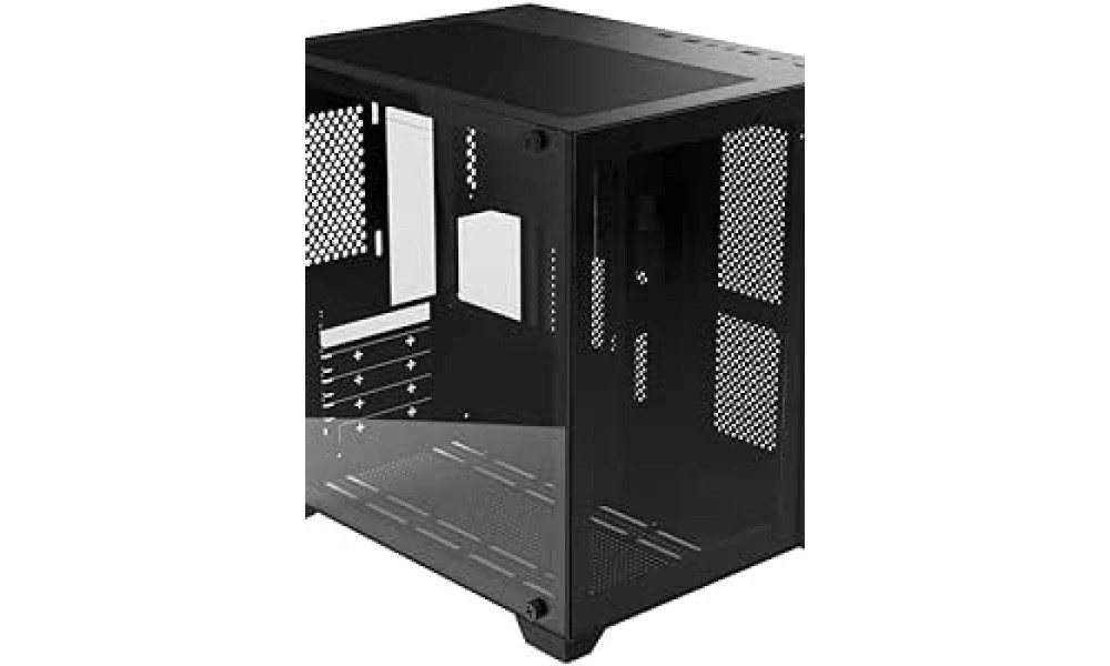 Gabinete Gamer Forcefield Black Vulcan - Frontal e Lateral em Vidro - PCYES - GFFBVP