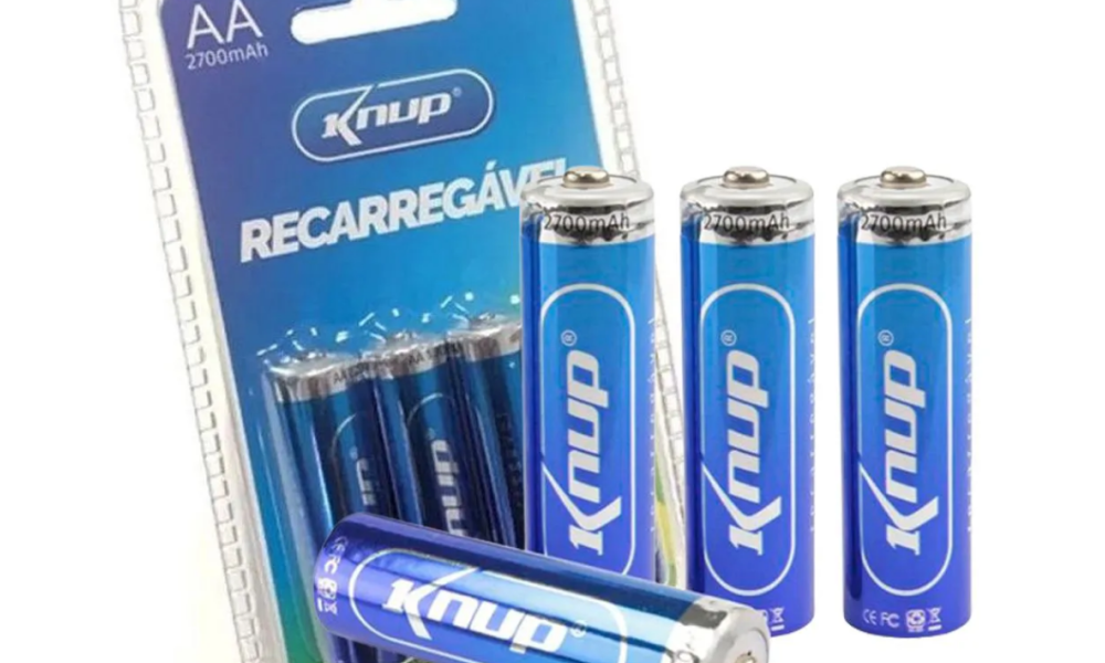 Pilhas Recarregáveis AA De 2700mah 4 Unid Knup Kp-4800AA