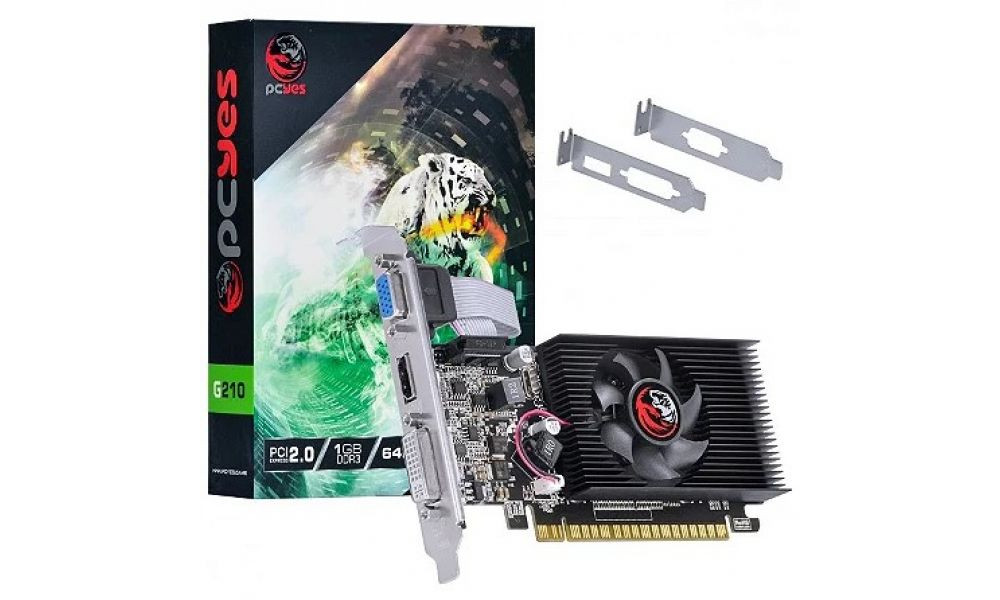 Placa de Vídeo GT210 1GB DDR3 64Bits PCYES