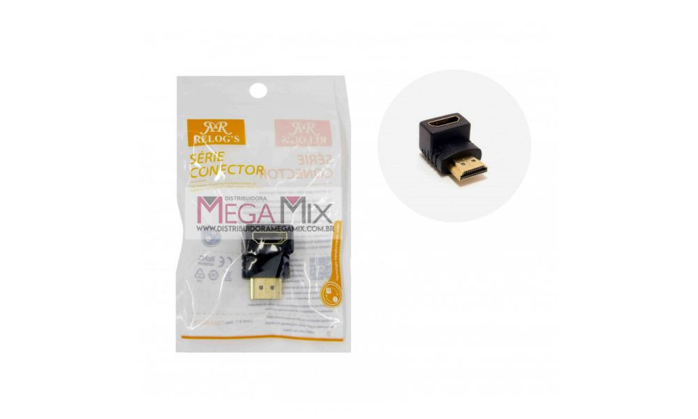 Conector HDMI Macho + HDMI Fêmea MU-05 - RR Relogs