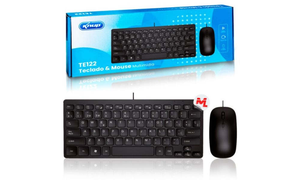 Kit Teclado e Mouse com Fio USB para Computador KNUP KP-TE122