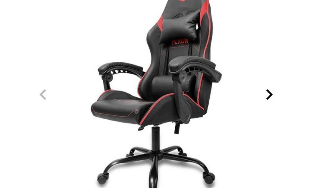 CADEIRA GAMER TGT HERON TC, PRETO E VERMELHO, TGT-HRTC-BR01