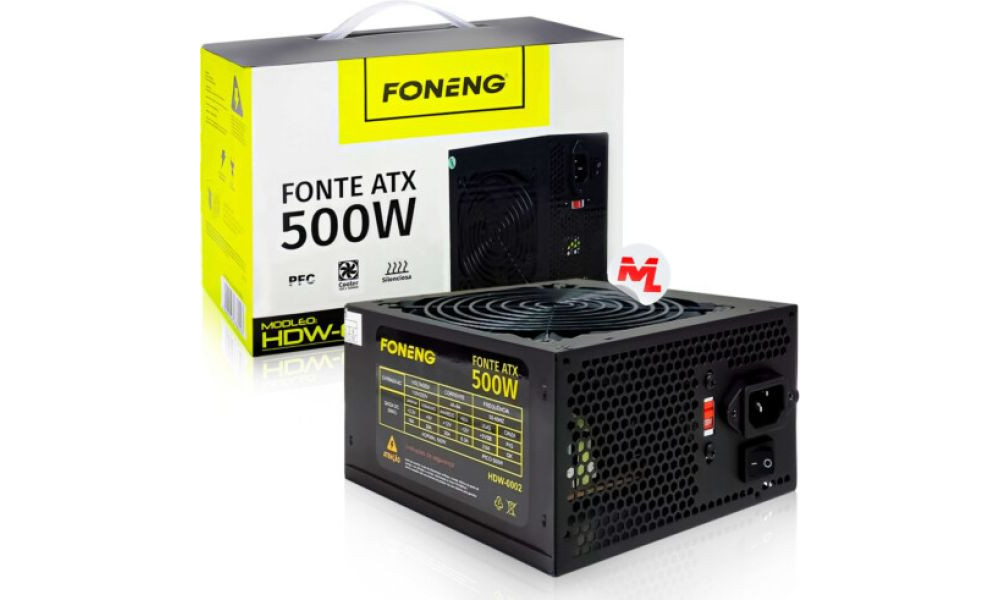 Fonte Foneng ATX 500W Bivolt HDW-00026G