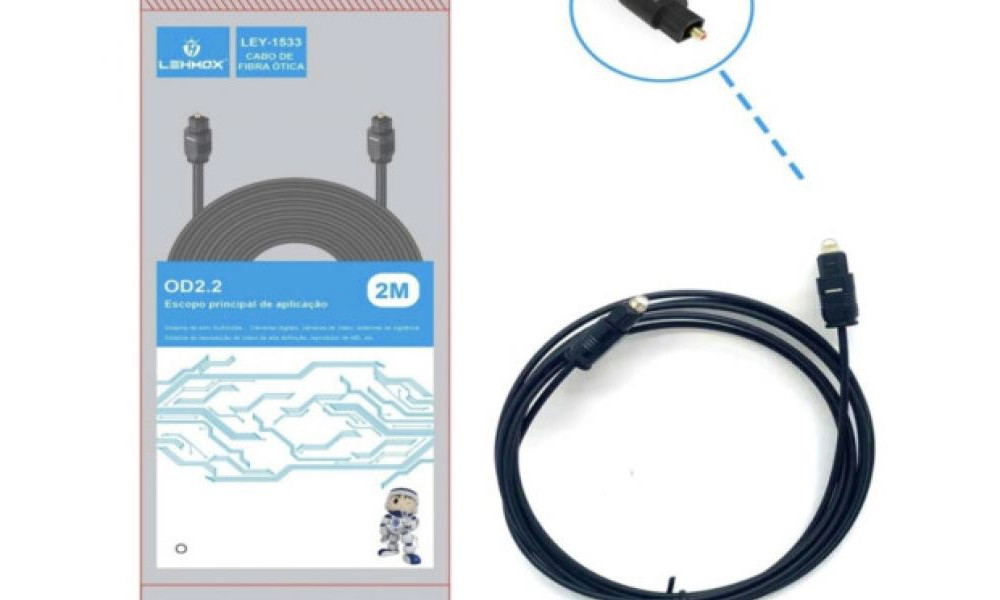 Cabo Fibra Optica Com 2 Metros Lehmox - Ley-1533